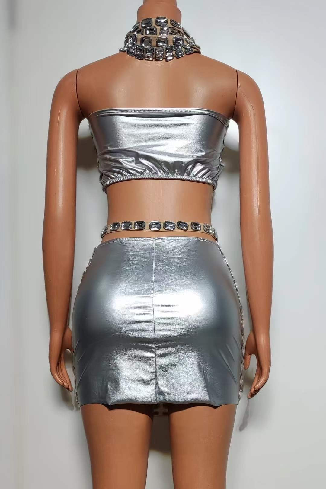 Silver Crystal 2 Piece Dress