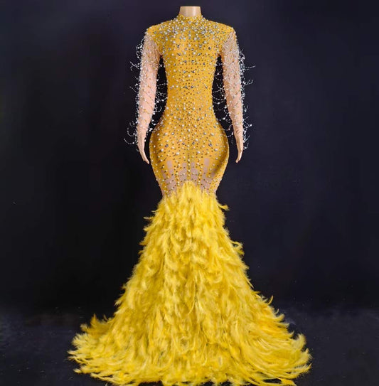 Lady Snatched Dress Yellow