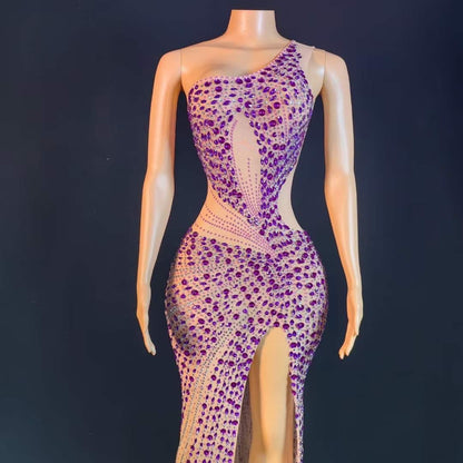 Purple Pulsado Dress