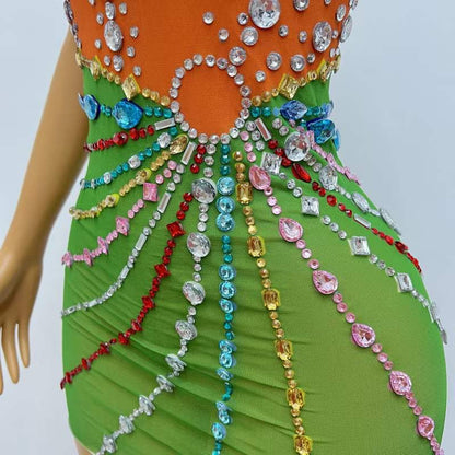 MoBay Dress Orange and Green