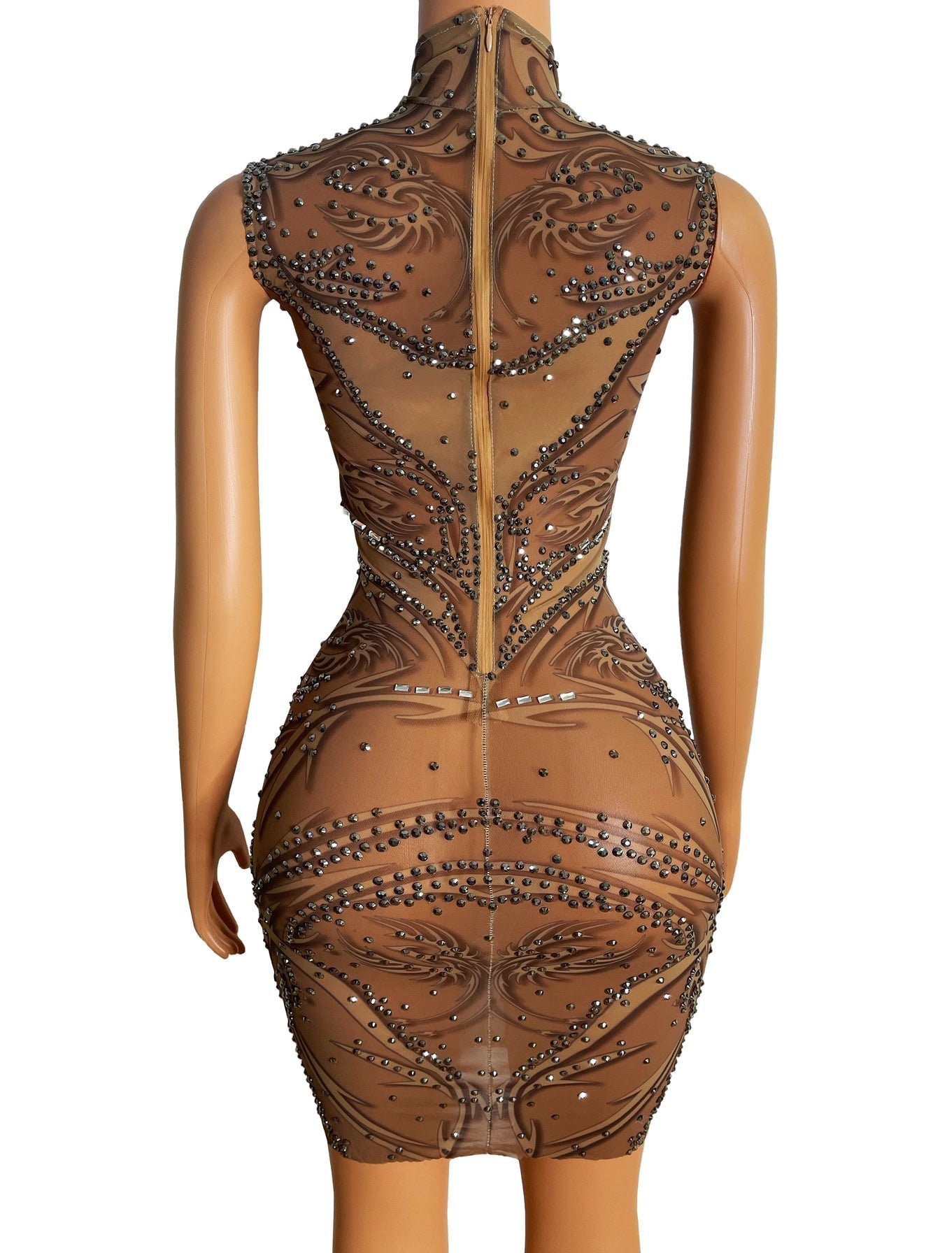 Arabi Dress Brown Lycra non see-through