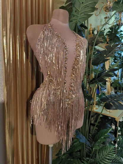 Vegas Remix Leotard Gold