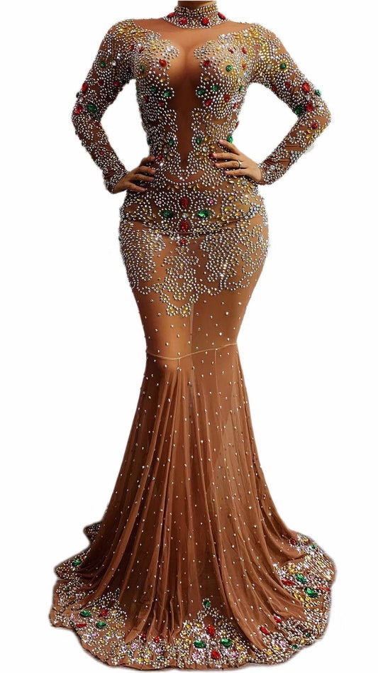 Aura Dress Brown Lycra Non See-Through Delayed 5 Days