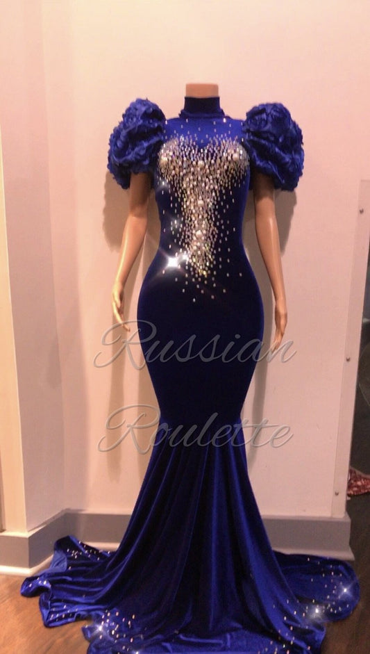 Royal Blue Tea Gown