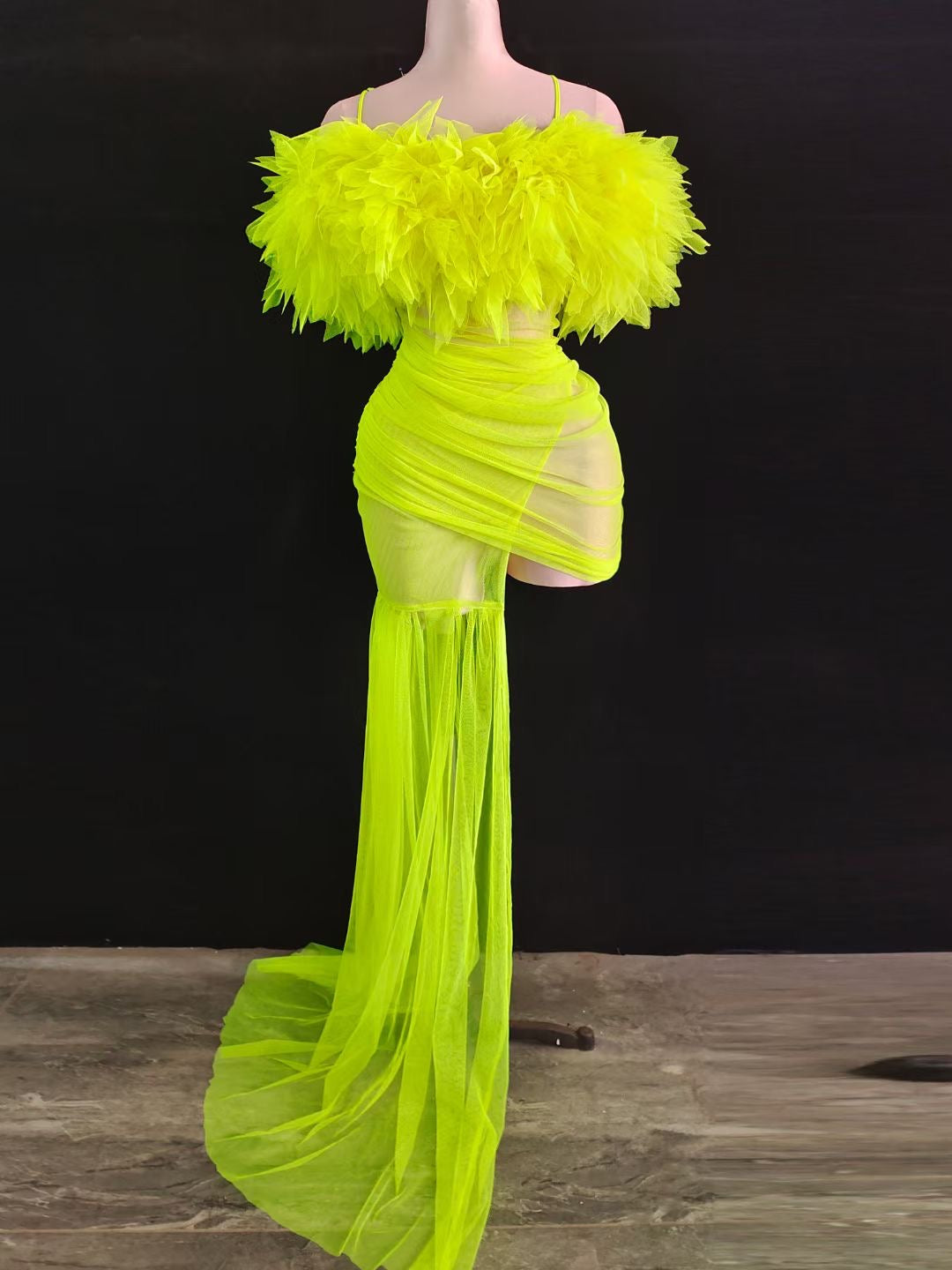 Puff Puff Dress Neon Green