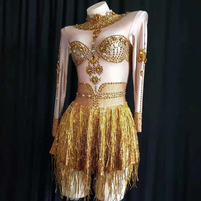 Gold amazon dress leotard