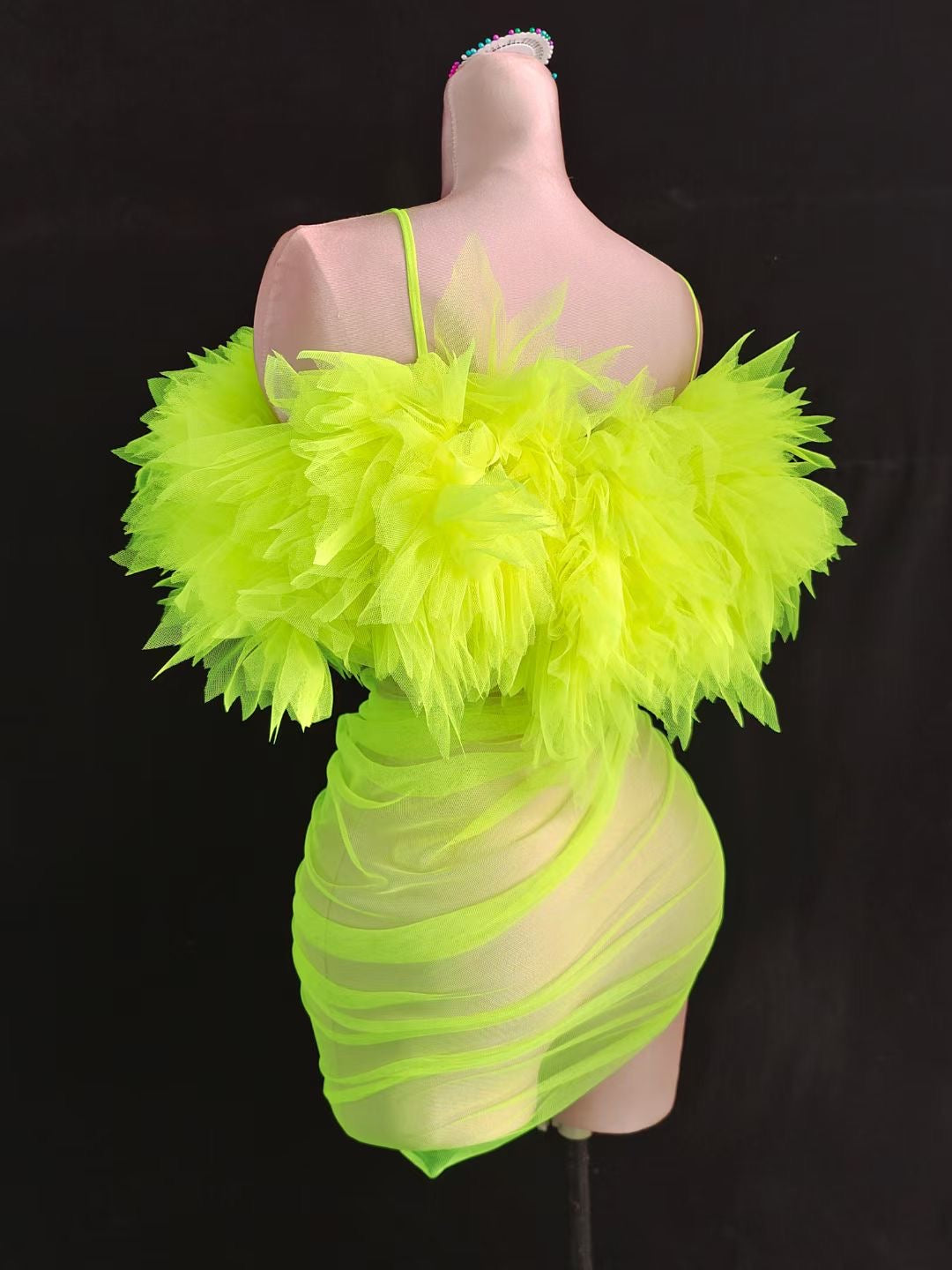 Puff Puff Dress Neon Green