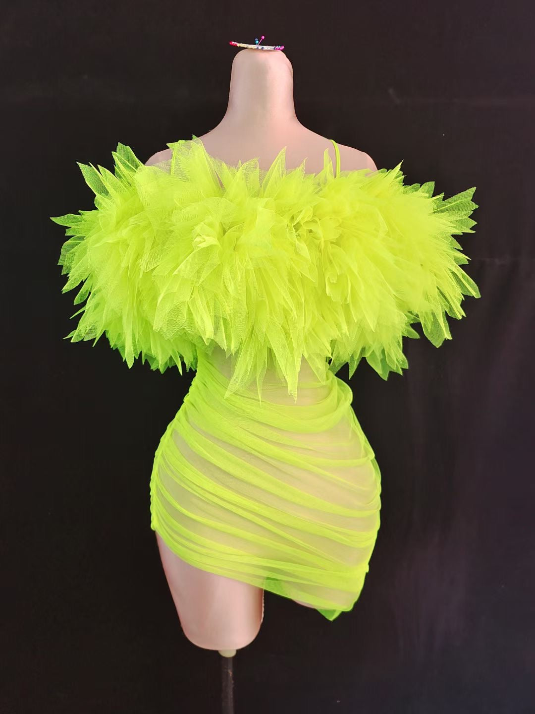 Puff Puff Dress Neon Green