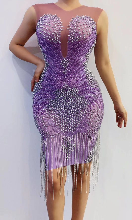 Purple Desi knee length dress