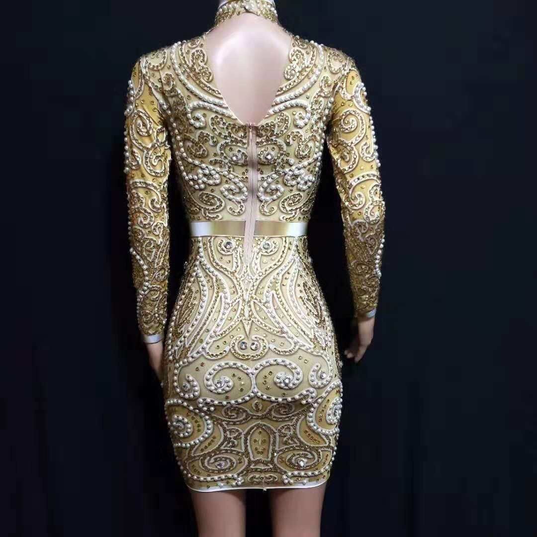 Angel Crystals Dress Gold