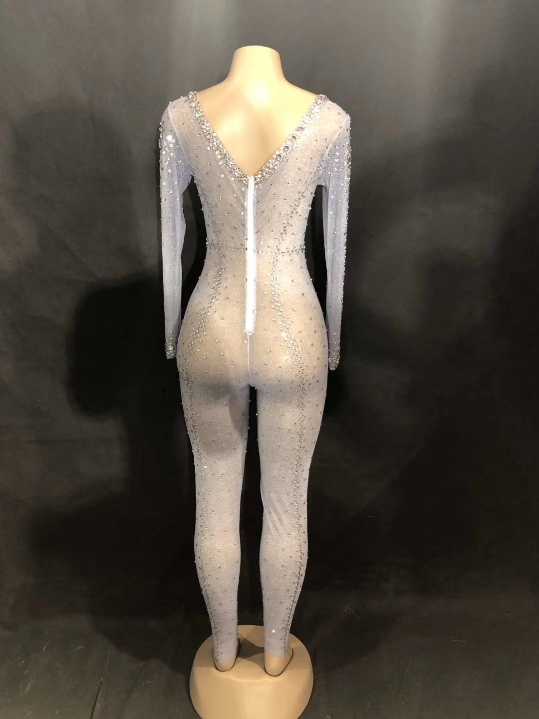 Glitz bodysuit silver