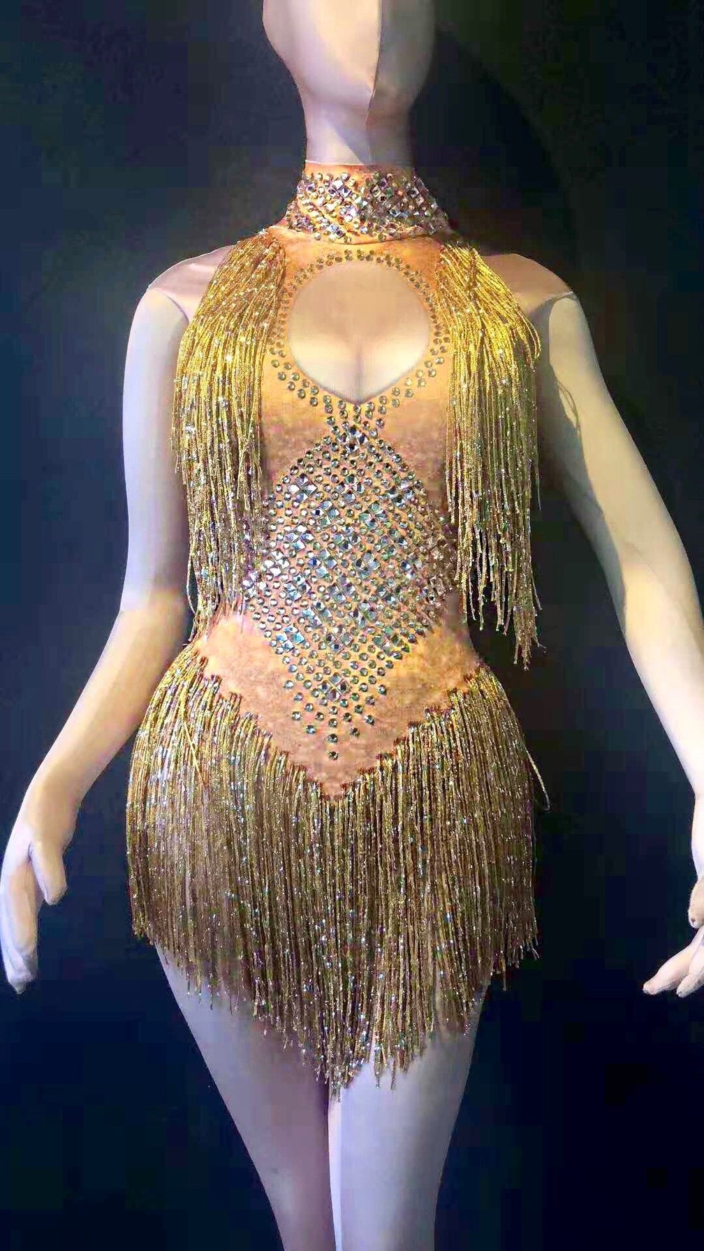 Show leotard Gold with breast shadow