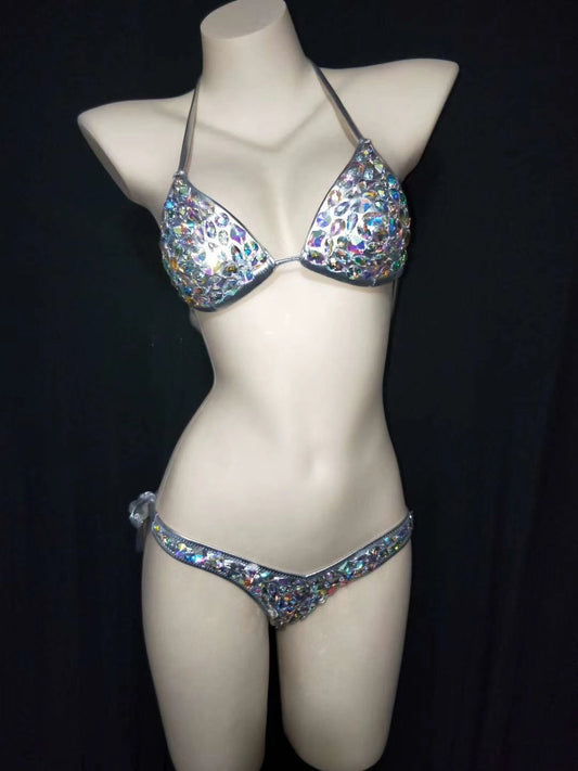 AB Crystal swimwear silver