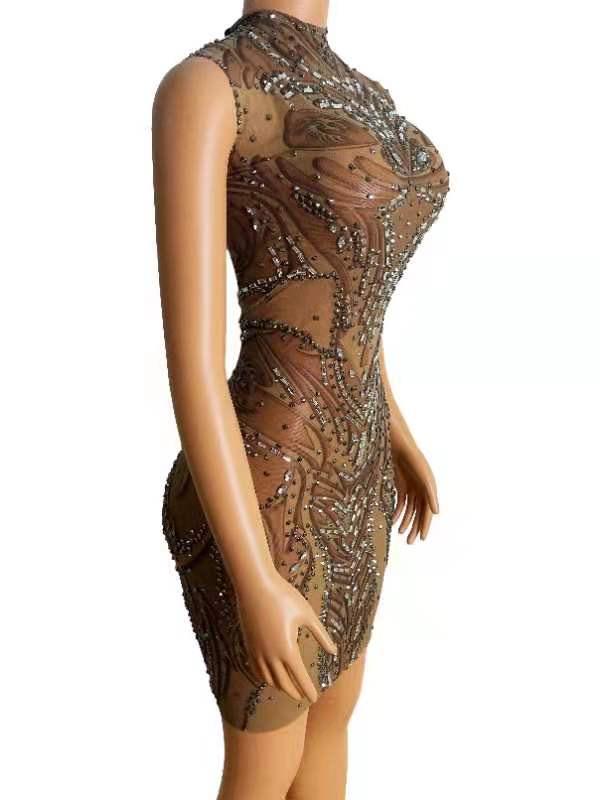 Arabi Dress Brown Lycra non see-through