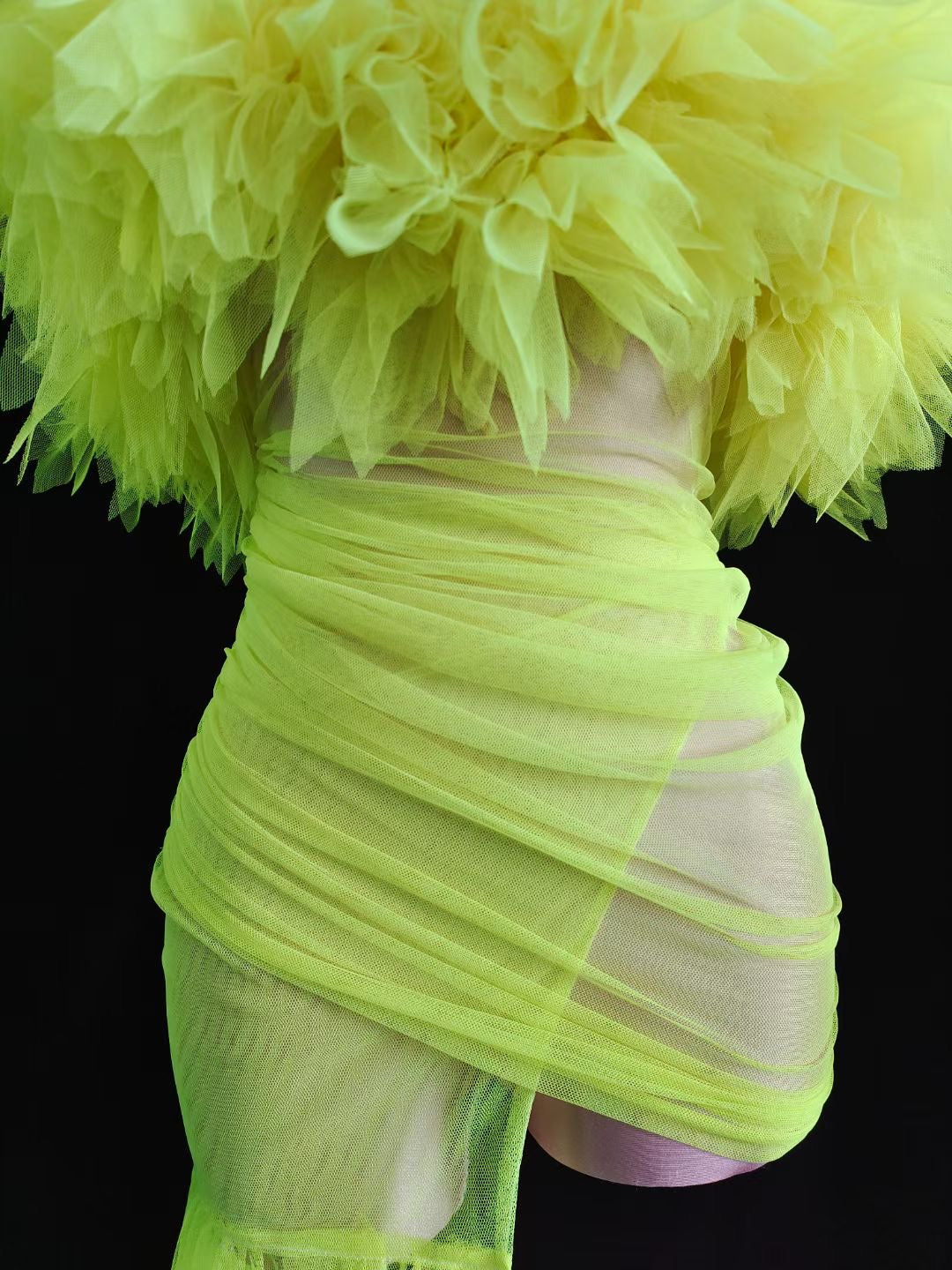 Puff Puff Dress Neon Green