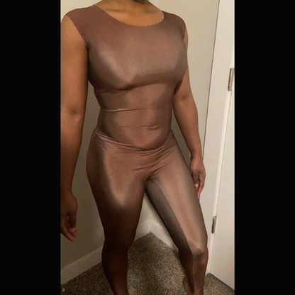 Darker nude Onesie Non see-through one piece Bodysuit illusion