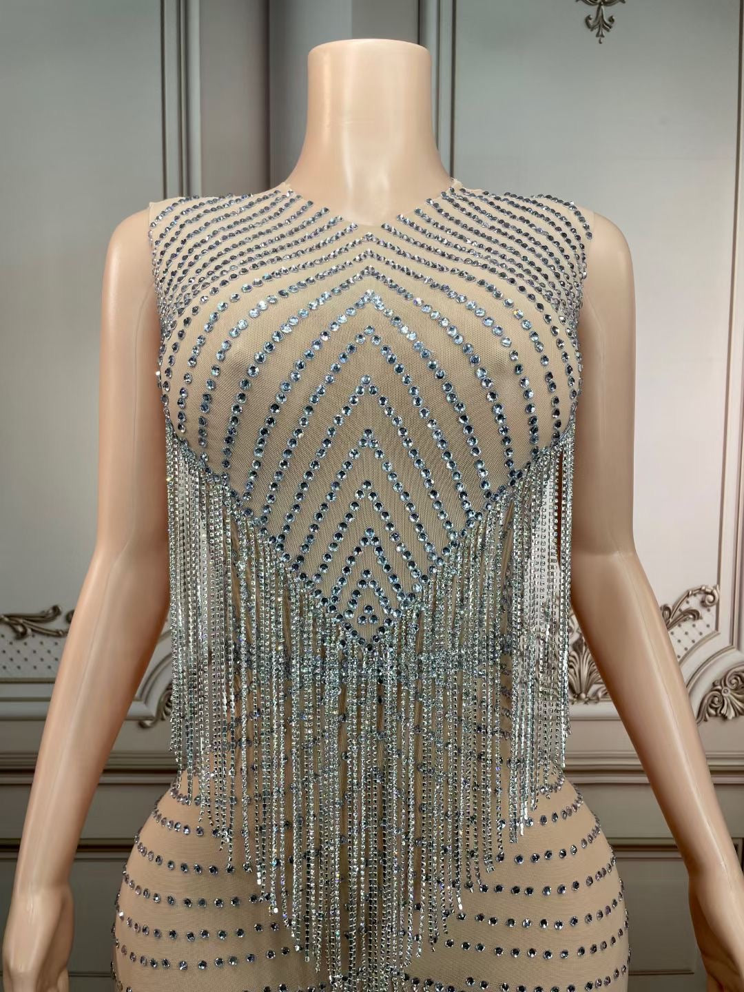 Lycra Non See-Through Diamond Paris Dress Delayed 5 days