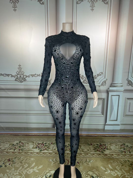 Tris Black Bodysuit Lycra Non See-Through Delayed 5 Days