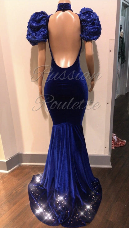 Royal Blue Tea Gown